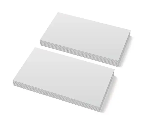 Vector illustration of Two stacks of blank business cards on white background