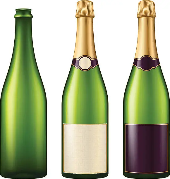 Vector illustration of Champagne bottles.