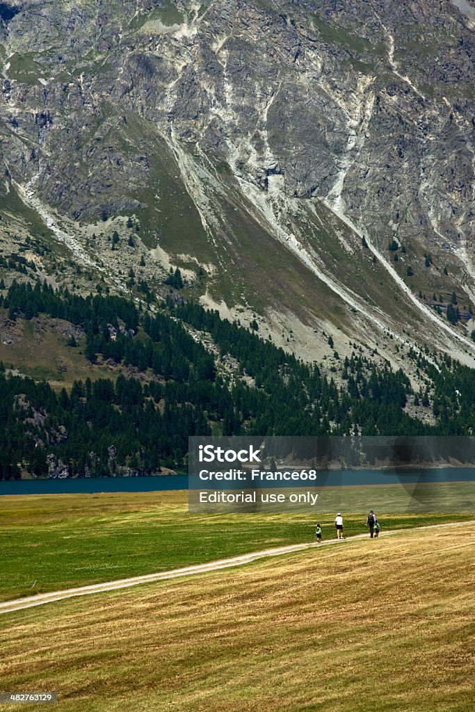 Ходьба в природе вокруг озера Sils (Швейцария) - Стоковые фото Engadin Valley роялти-фри