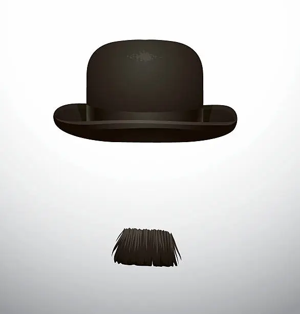 Vector illustration of Hat and mustache