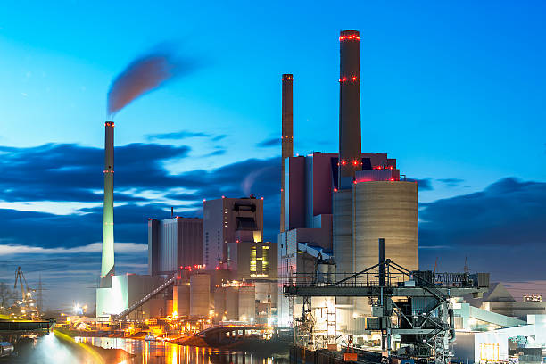 istock Coal Power Plant and Waste Incineration at Night 482764287