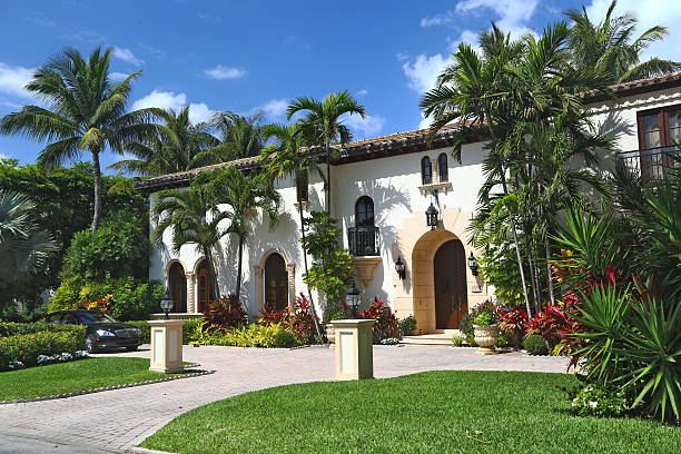 Wonderful mansion in Palm Beach stock photo