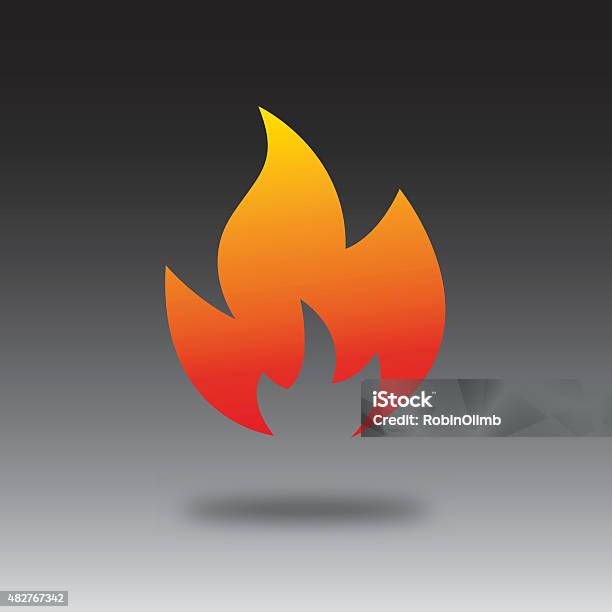 Fire Icon Stock Illustration - Download Image Now - 2015, Black And White, Burning