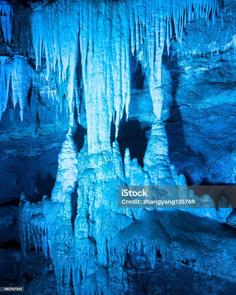 Stalactites and stalagmites in cave Animal Markings Stock Photo