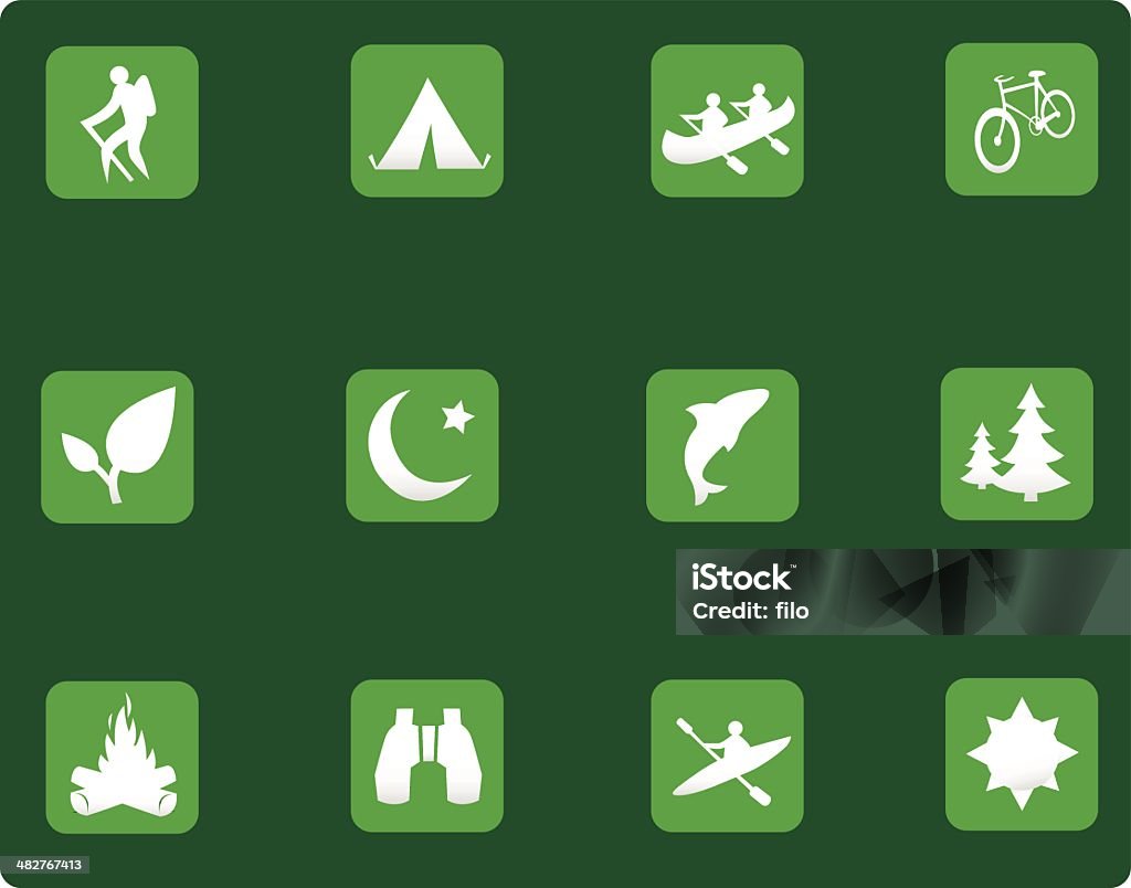 Outdoor Activities Icons [vector] A series of outdoor activity and camping related icons.  Icon Symbol stock vector