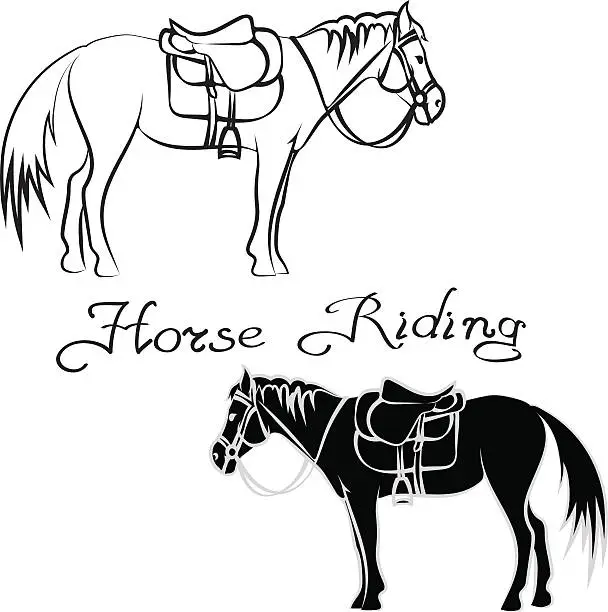 Vector illustration of Horse riding