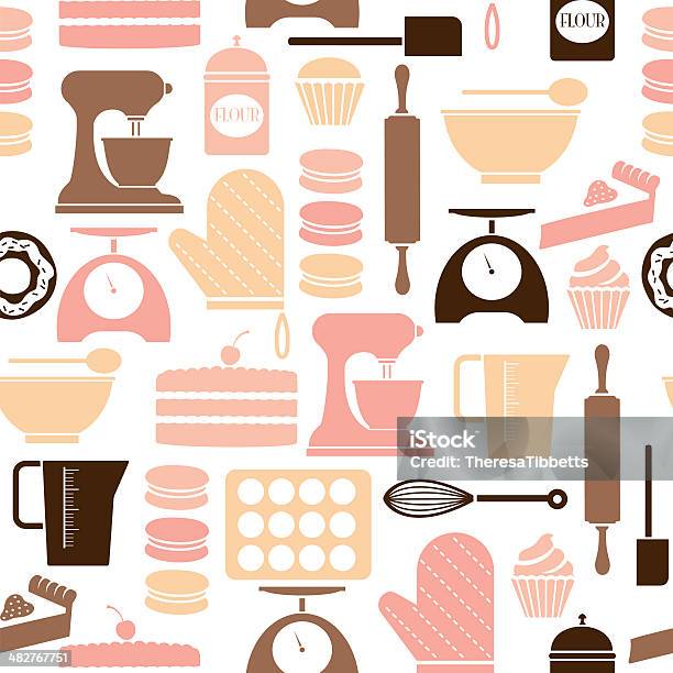 Baking Repeat Pattern-vektorgrafik och fler bilder på Baka - Baka, Vektor, Mönster