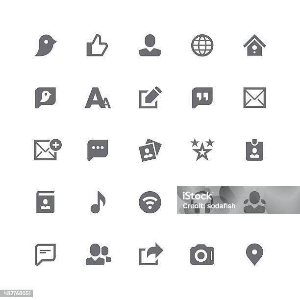 Social Media Icons Retina Series Stock Illustration - Download Image Now - Icon Symbol, Photographic Print, Small