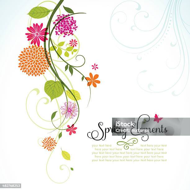 Frühlingdesign Mit Copyspace Stock Vektor Art und mehr Bilder von Blume - Blume, Blumenmuster, Rand