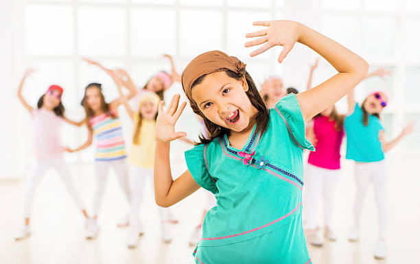 istock Cute little girl dancing. 482768257