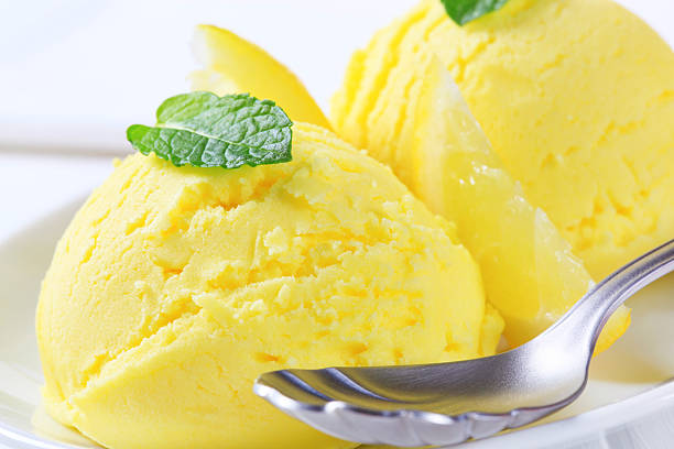 istock Scoops of yellow ice cream 482769556