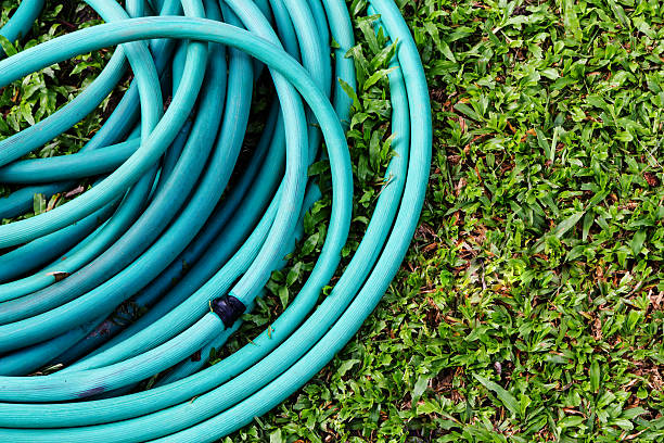 istock Old rubber tube in garden 482771108