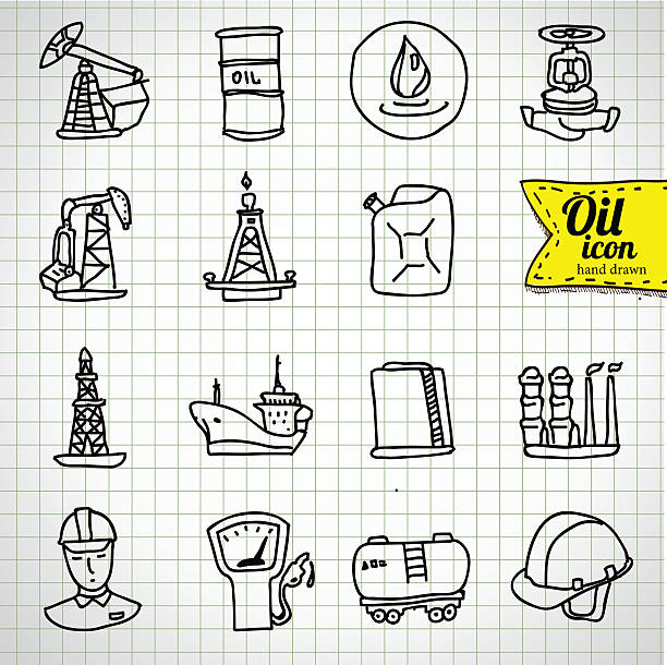 illustrations, cliparts, dessins animés et icônes de pétrole huile et icône set, écran isolé illustration vectorielle - station symbol computer icon gasoline