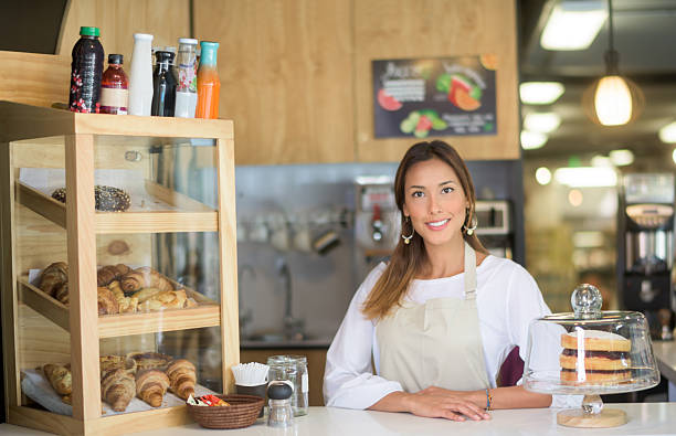 istock Asian woman working at a cafe 482778152