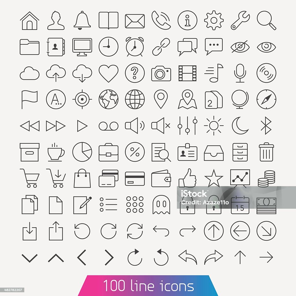 Thin line icon set. Trendy thin and simple icons for Web and Mobile. Light version. Icon Symbol stock vector