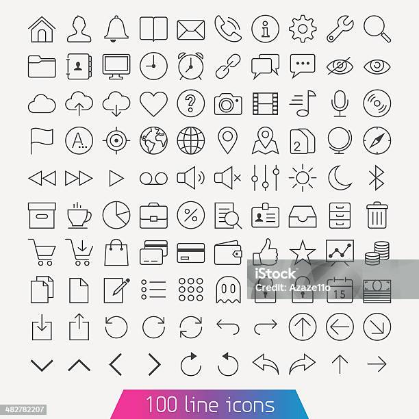 Thin Line Icon Set Stock Illustration - Download Image Now - Icon Symbol, Sparse, Packing