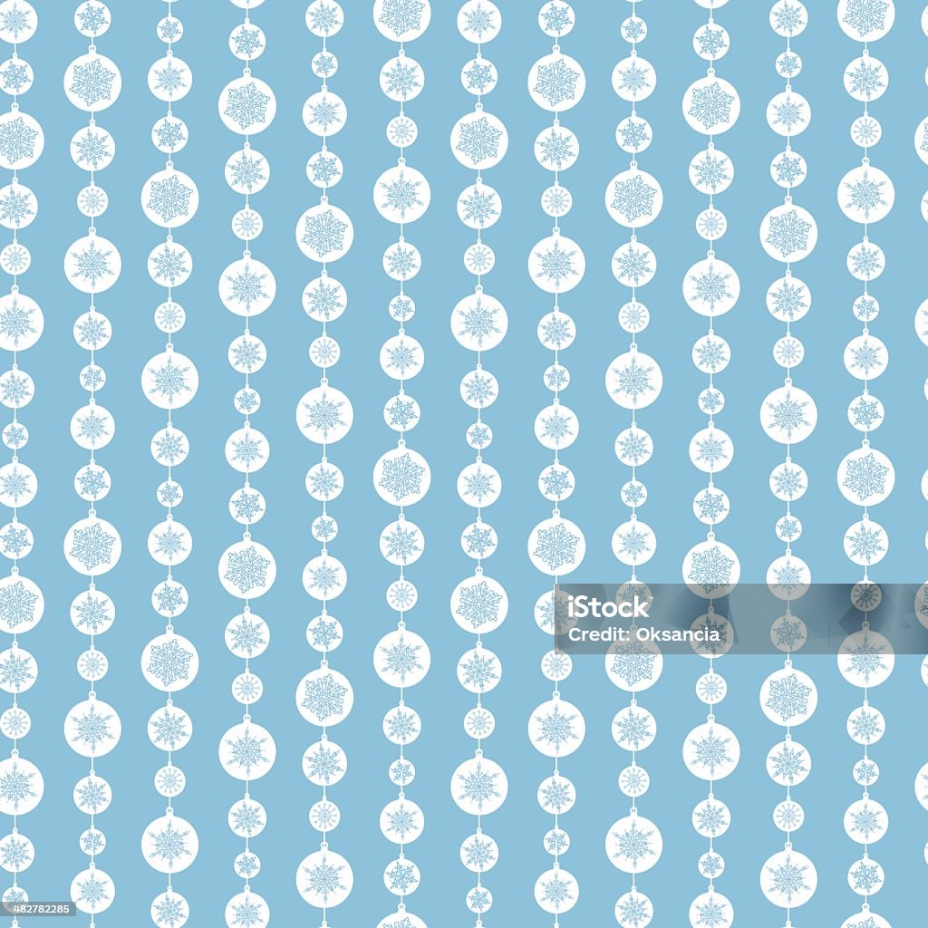 Синие и белые полоски Бесшовный фон с рисунком в виде снежинок - Векторная графика Ёлочные игрушки роялти-фри