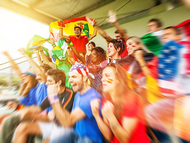 istock Group of different nations supporters together 482782523