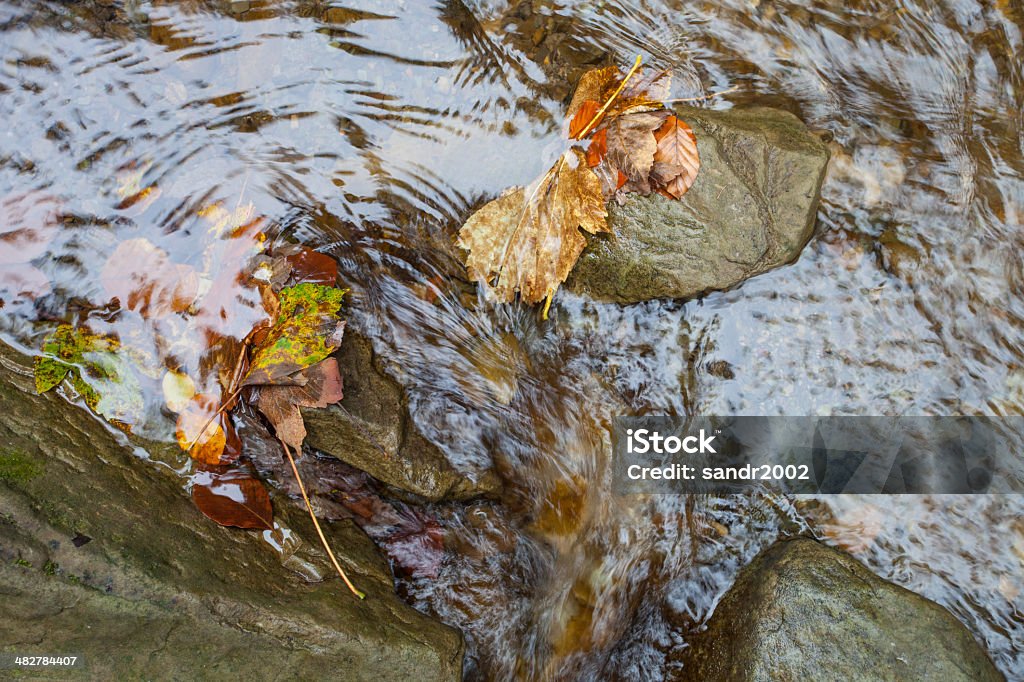 Fiume di montagna con pietre e cielo in Carpathian - Foto stock royalty-free di Acqua