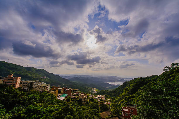 Small village in mountain by the sunset in Taipei, Taiwan