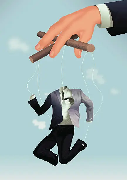 Vector illustration of employee marionette