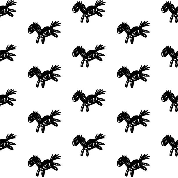 Seamless vector black and white pattern vector art illustration