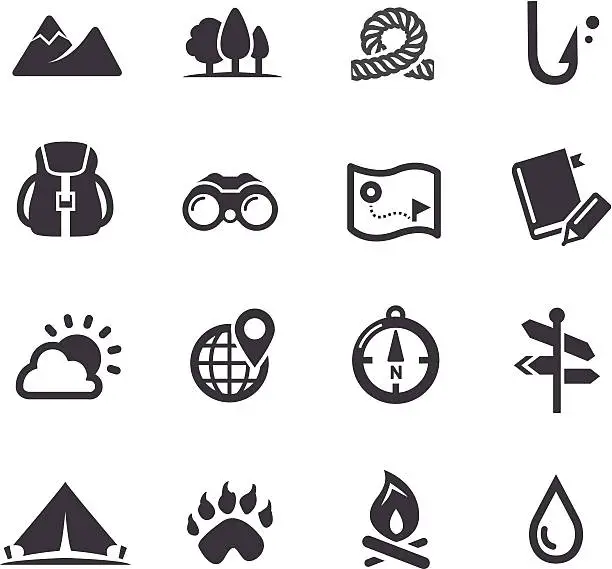 Vector illustration of Travel, Adventure and Camping Icons - Acme Series