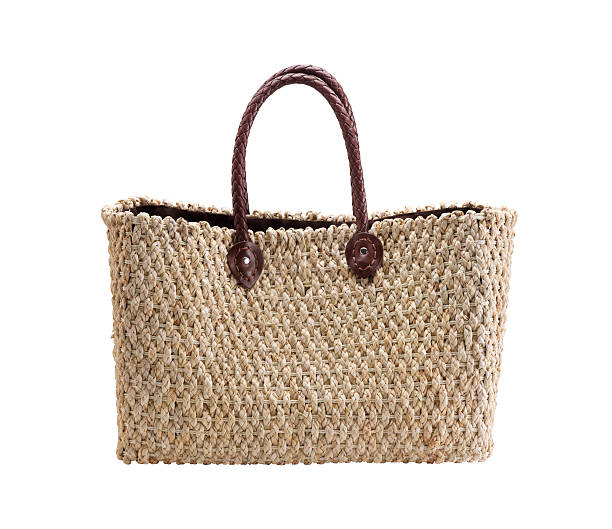 Wicker Handbag +Clipping Path Wicker Handbag +Clipping Path beach bag stock pictures, royalty-free photos & images