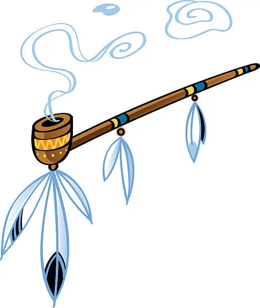 Vector illustration of Indian smoking pipe