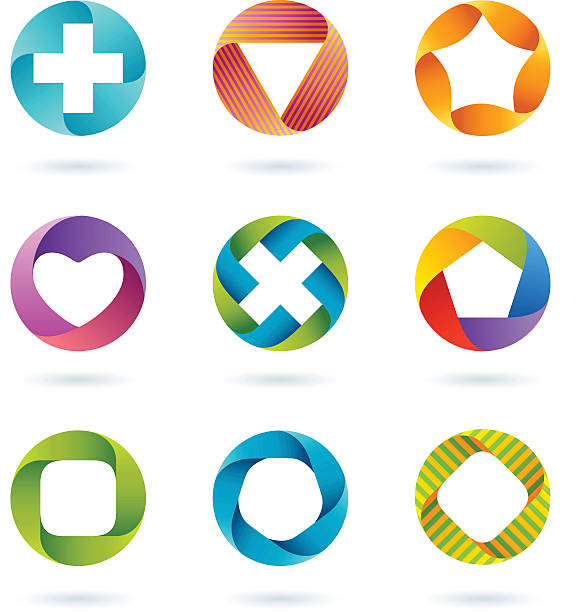 illustrations, cliparts, dessins animés et icônes de éléments design/circle ensemble#3 - croix forme