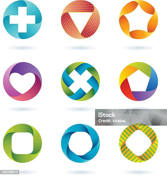 Элементы Набор3 Circle — стоковая векторная графика и другие изображения на тему Иконка - Иконка, Знак плюс, Символ сердца
