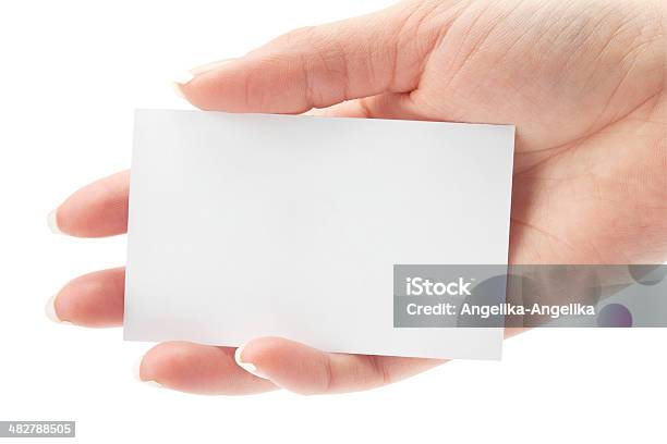 Card Blank In A Hand Stock Photo - Download Image Now - Advertisement, Blank, Business