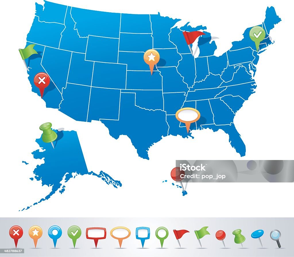 Карта и навигации Иконки США - Векторная графика Бизнес роялти-фри