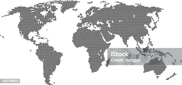 Mapa Świata - Stockowe grafiki wektorowe i więcej obrazów Clip Art - Clip Art, Czarno biały, Geografia fizyczna
