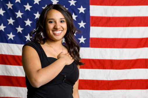 Patriotic Series-Hispanic Girl Pledge of Allegiance