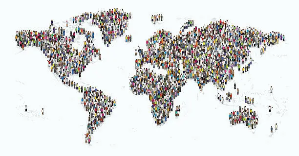 Vector illustration of people of the earth
