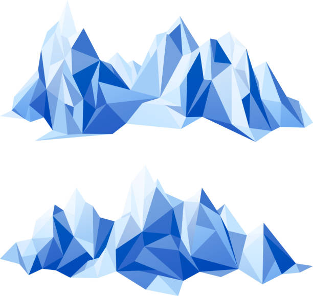 mountain range - eisberg eisgebilde stock-grafiken, -clipart, -cartoons und -symbole