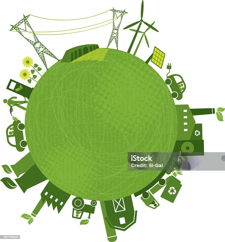 Industrias verde (Green-World Series - arte vectorial de Planeta Tierra libre de derechos