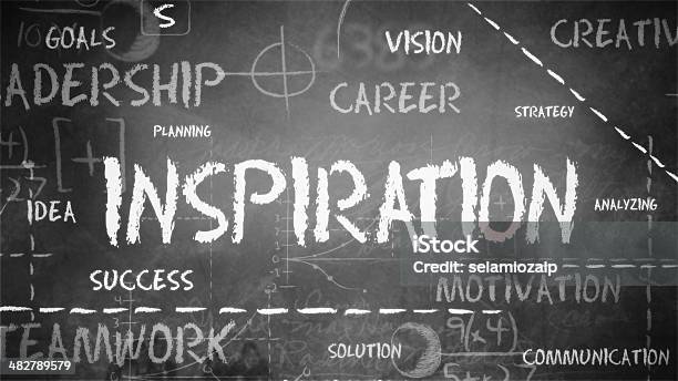 Inspiration On A Chalkboard Stock Photo - Download Image Now - Abstract, Analyzing, Arrow Symbol