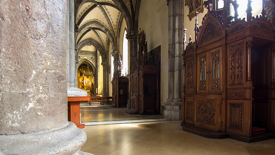 Interior of the Cathedral of Aviles in Asturias, Spain