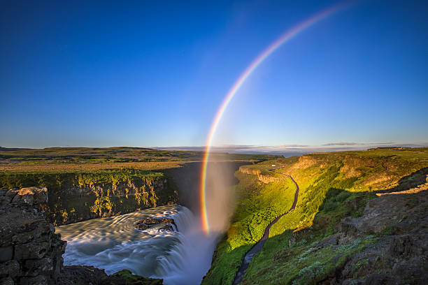 gullfoss - gullfoss falls imagens e fotografias de stock