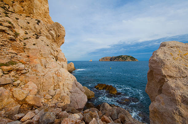 Estartit views, Medes Islands in the afternoon. Catalonia landmark. 