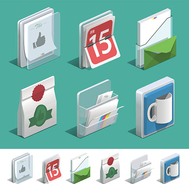 Basic printing icon set vector art illustration