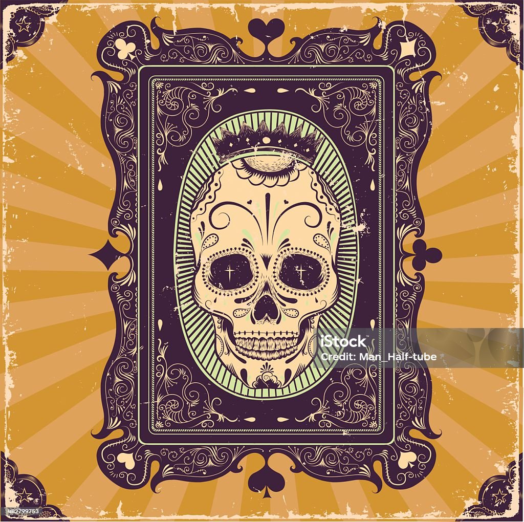 Poker card frame Poker card frame, under grunge texture Mexican Culture stock vector