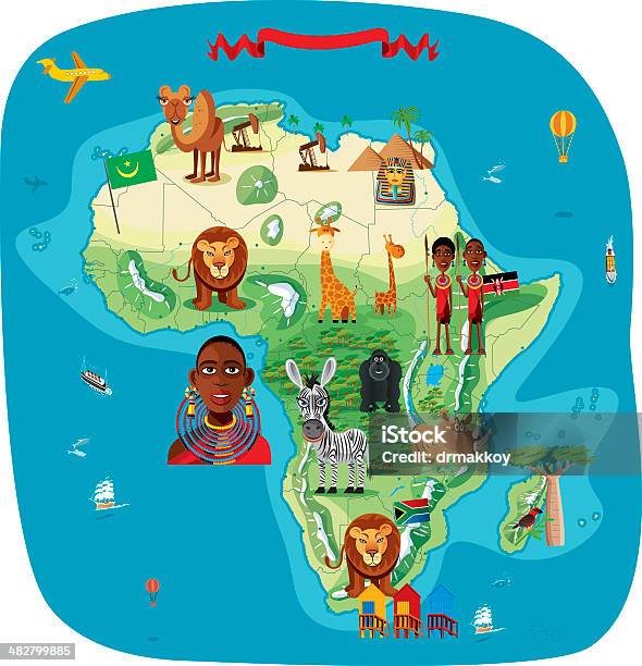 漫画のアフリカのマップ - 地図のベクターアート素材や画像を多数ご用意 - 地図, アイコン, アフリカ