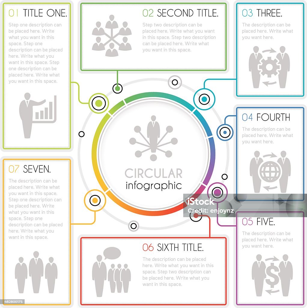 Kreis Infografik - Lizenzfrei Zahl 7 Vektorgrafik