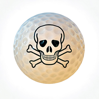 golf ball with skull isolated on white background