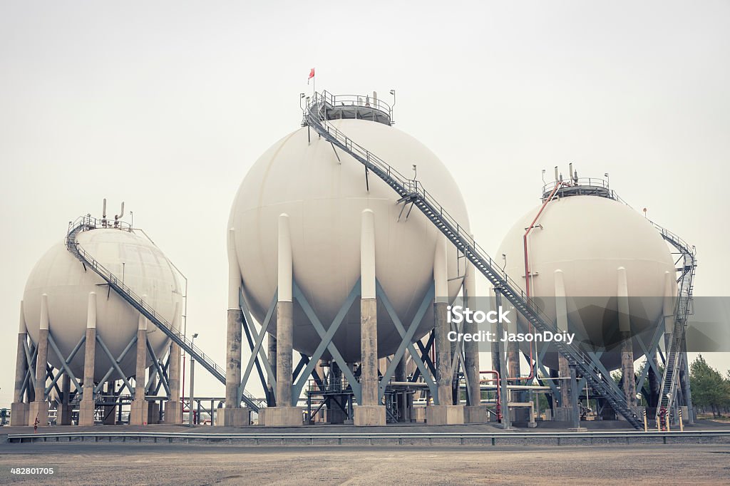 Armazenamento de gás de petróleo liquefeito - Royalty-free Gás natural Foto de stock