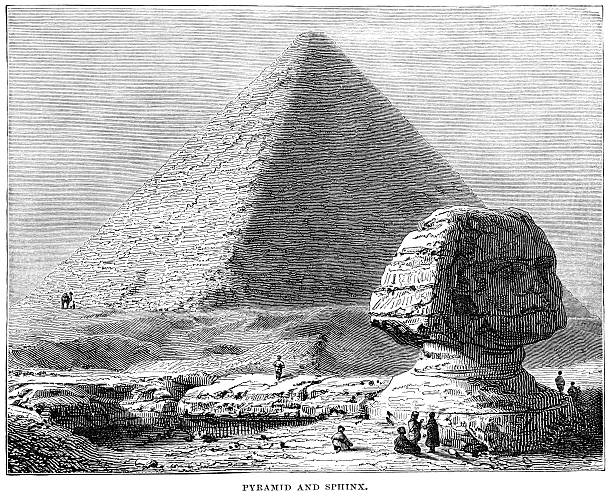 エジプトのピラミッドやスフィンクス（1882 彫り込み - pyramid shape pyramid monument tomb点のイラスト素材／クリップアート素材／マンガ素材／アイコン素材