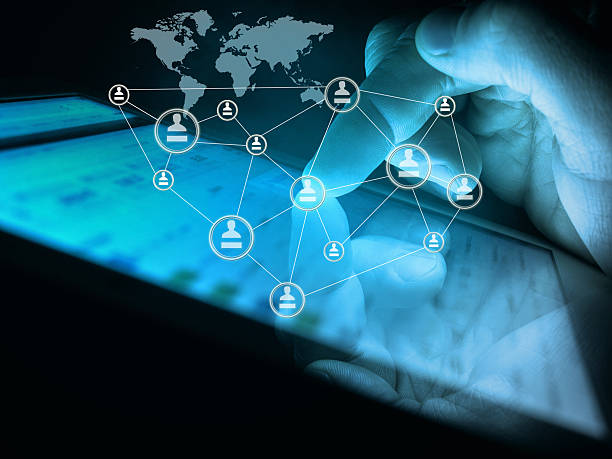 istock hand touching touch pad, social media concept 482803129